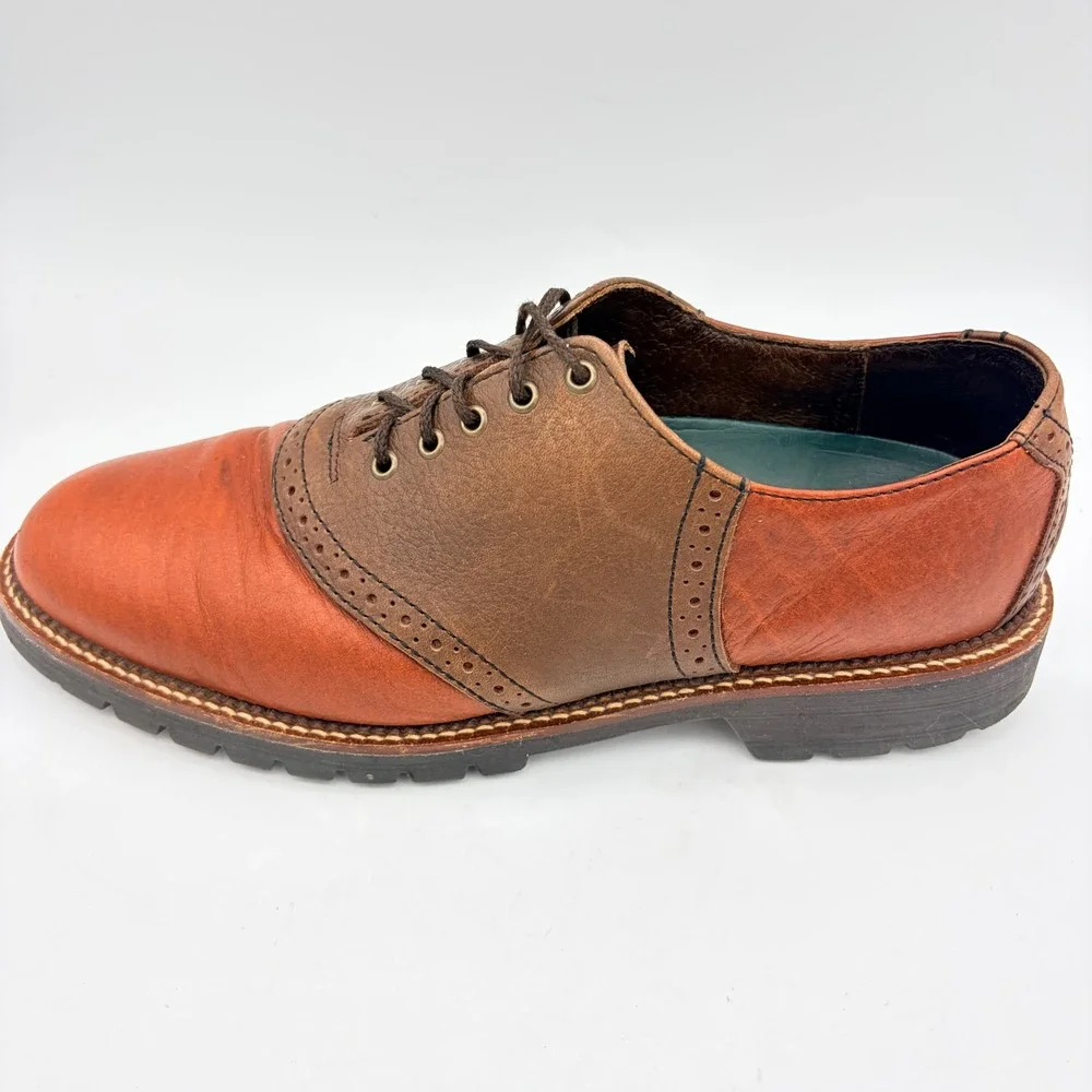 H.S. Trask American Bison Saddle Shoes Mens 9 M Brown Cognac Lug Sole Office